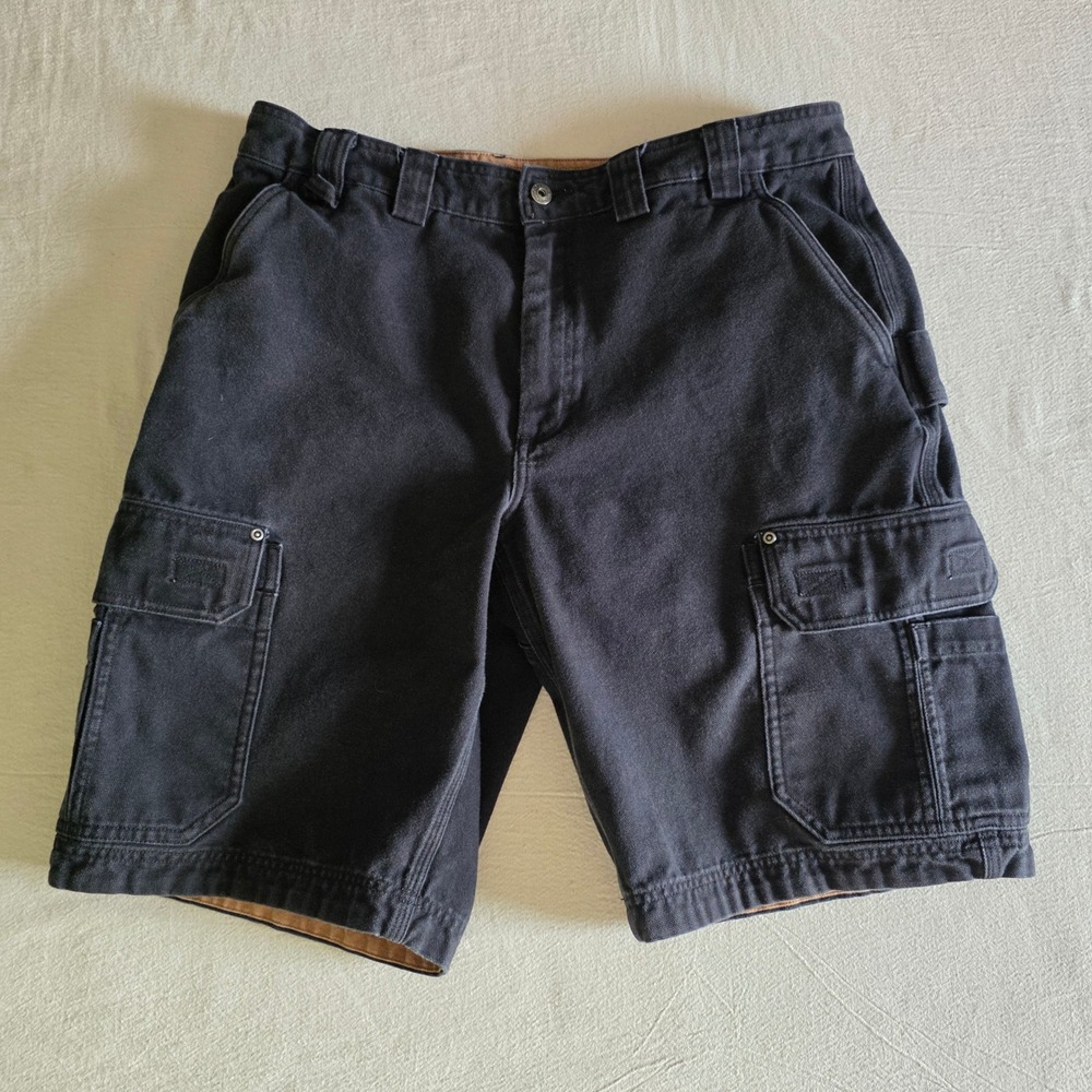 Duluth Trading Co Fire Hose Cargo Shorts Mens 38 Black Cotton Work Utility 71702
